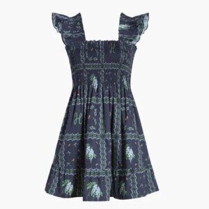 The Elizabeth Nap Dress Navy Floral Patchwork - Small